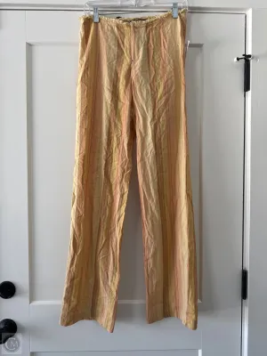 Pants Linen By Zara In Yellow, Size: S