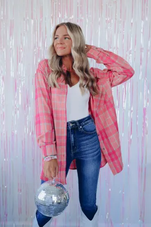 Perfect In Pink Plaid Flannel Shirt