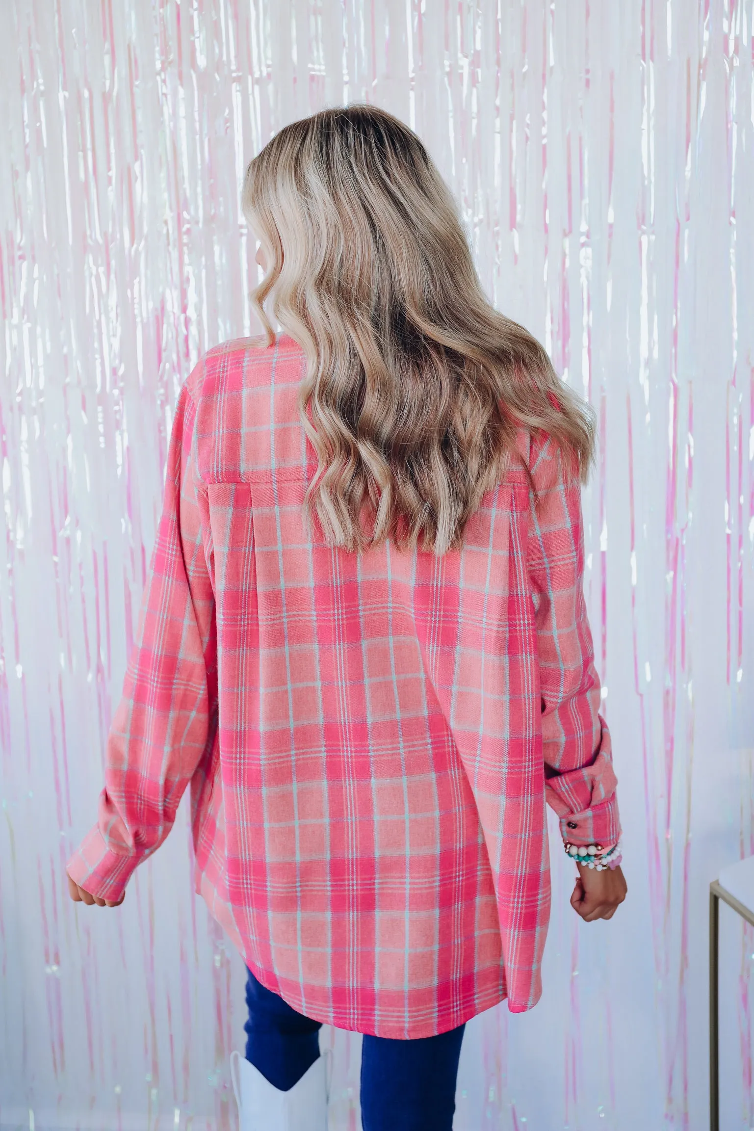 Perfect In Pink Plaid Flannel Shirt