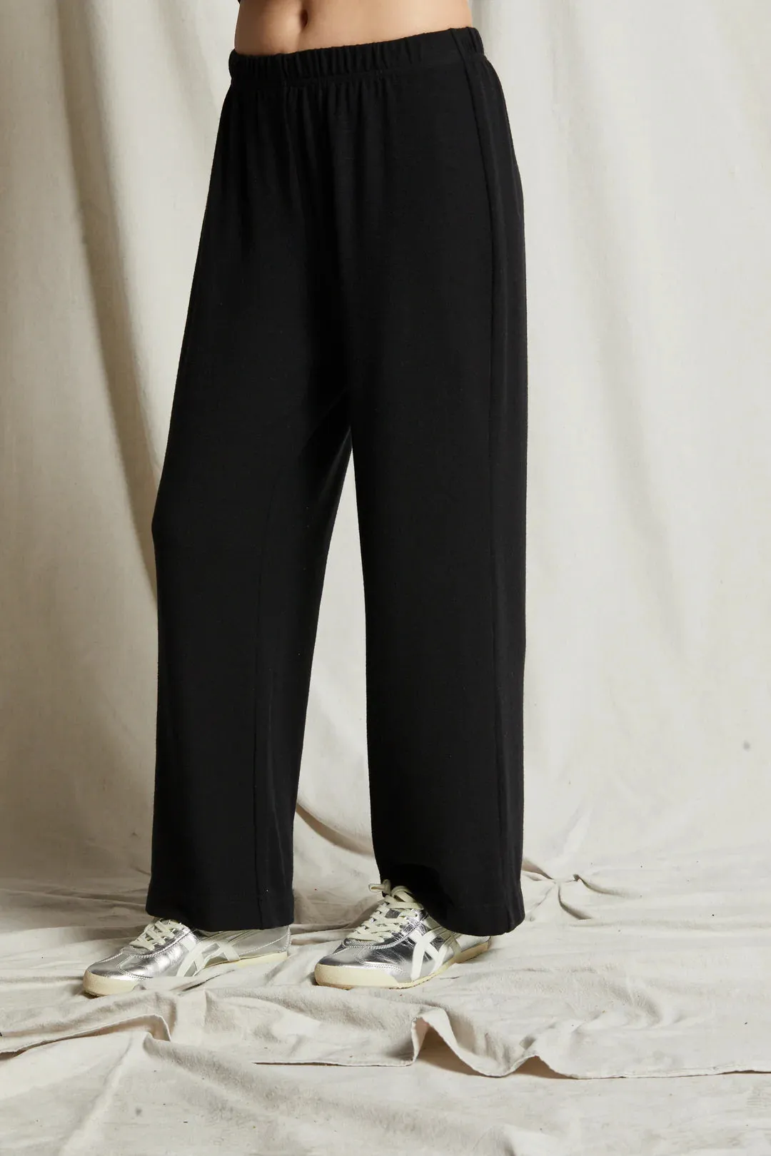 Perfect White Tee Marcie Brushed Sweater Jersey Pull On Pant True Black