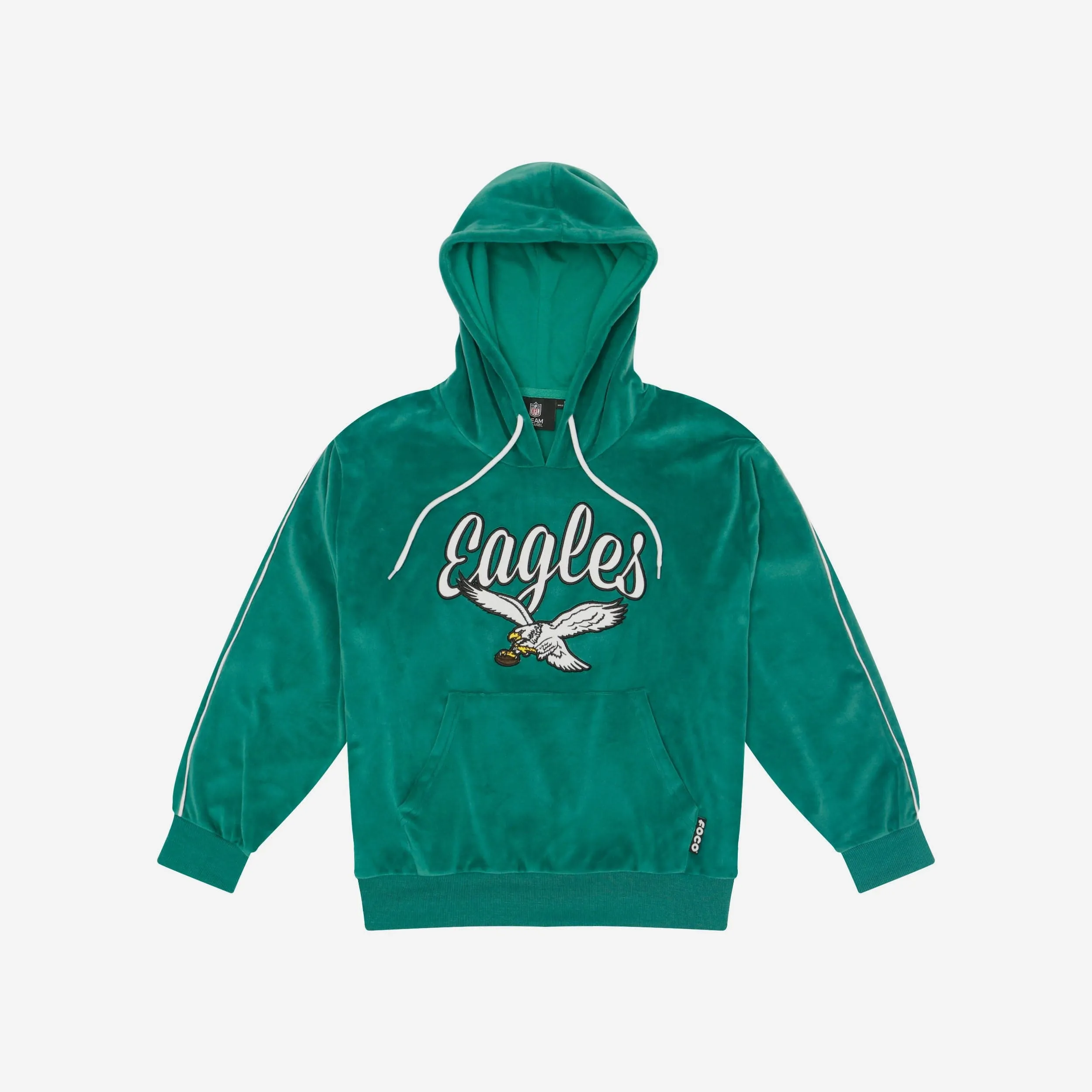 Philadelphia Eagles Womens Kelly Green Velour Hooded Sweatshirt