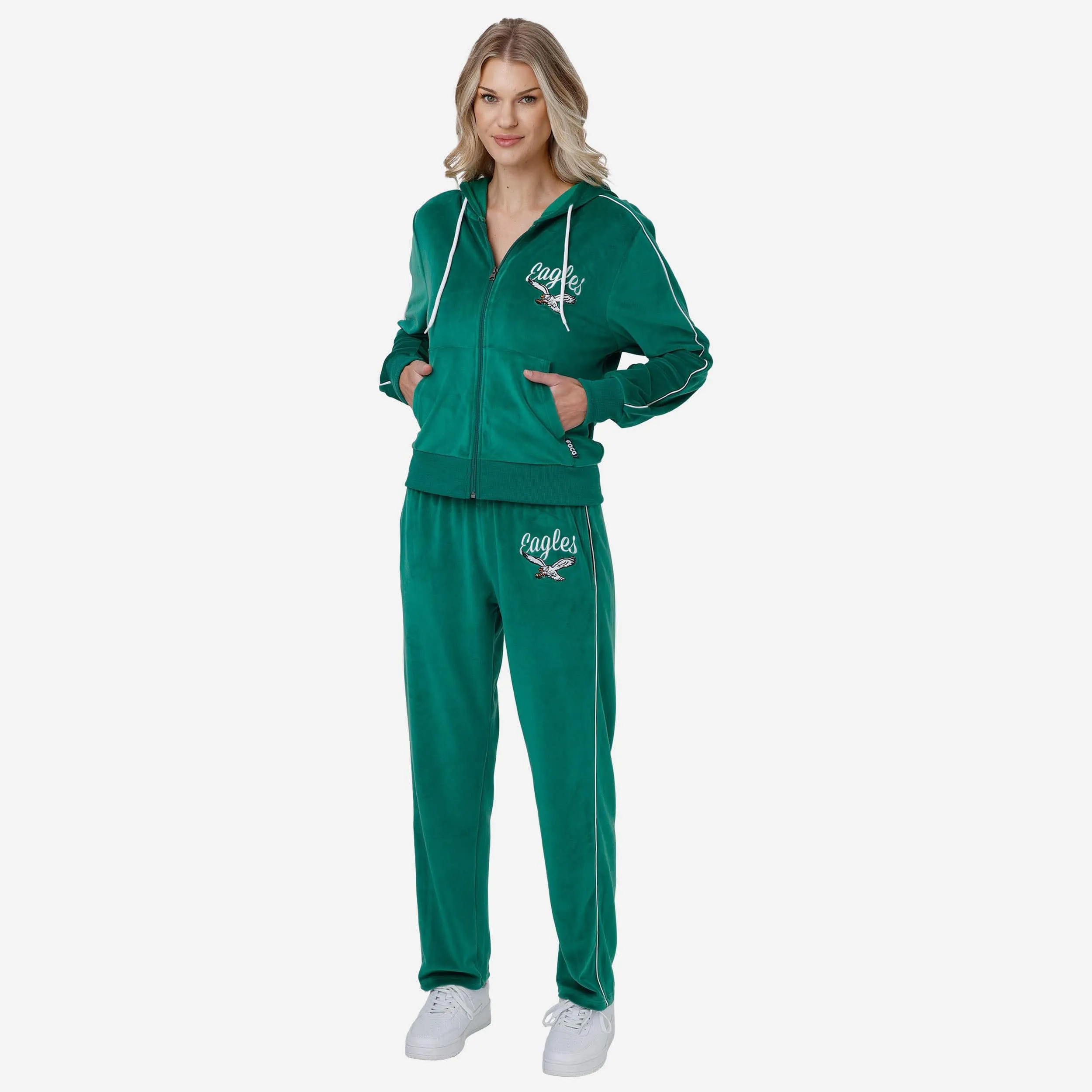Philadelphia Eagles Womens Kelly Green Velour Pants
