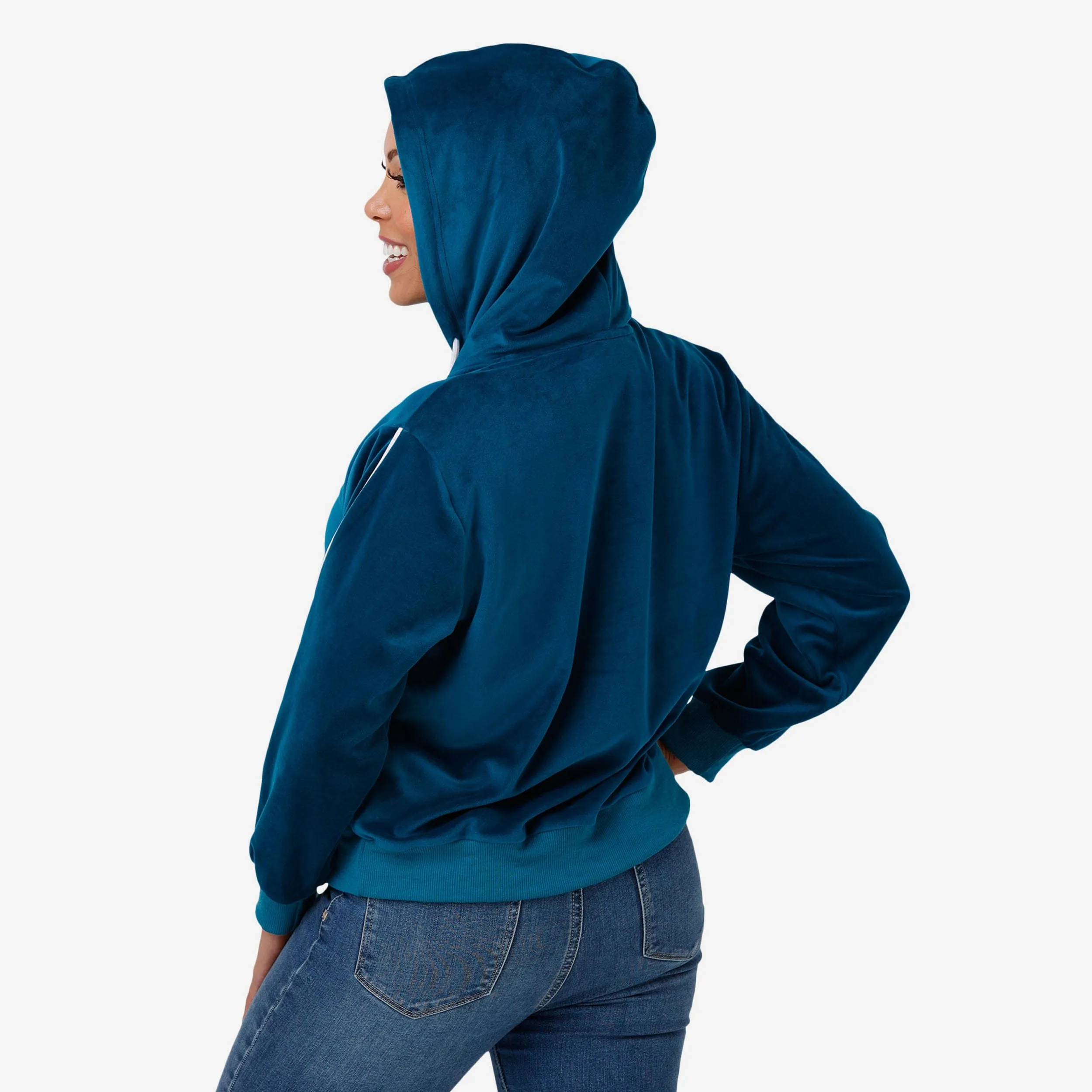 Philadelphia Eagles Womens Velour Hooded Sweatshirt
