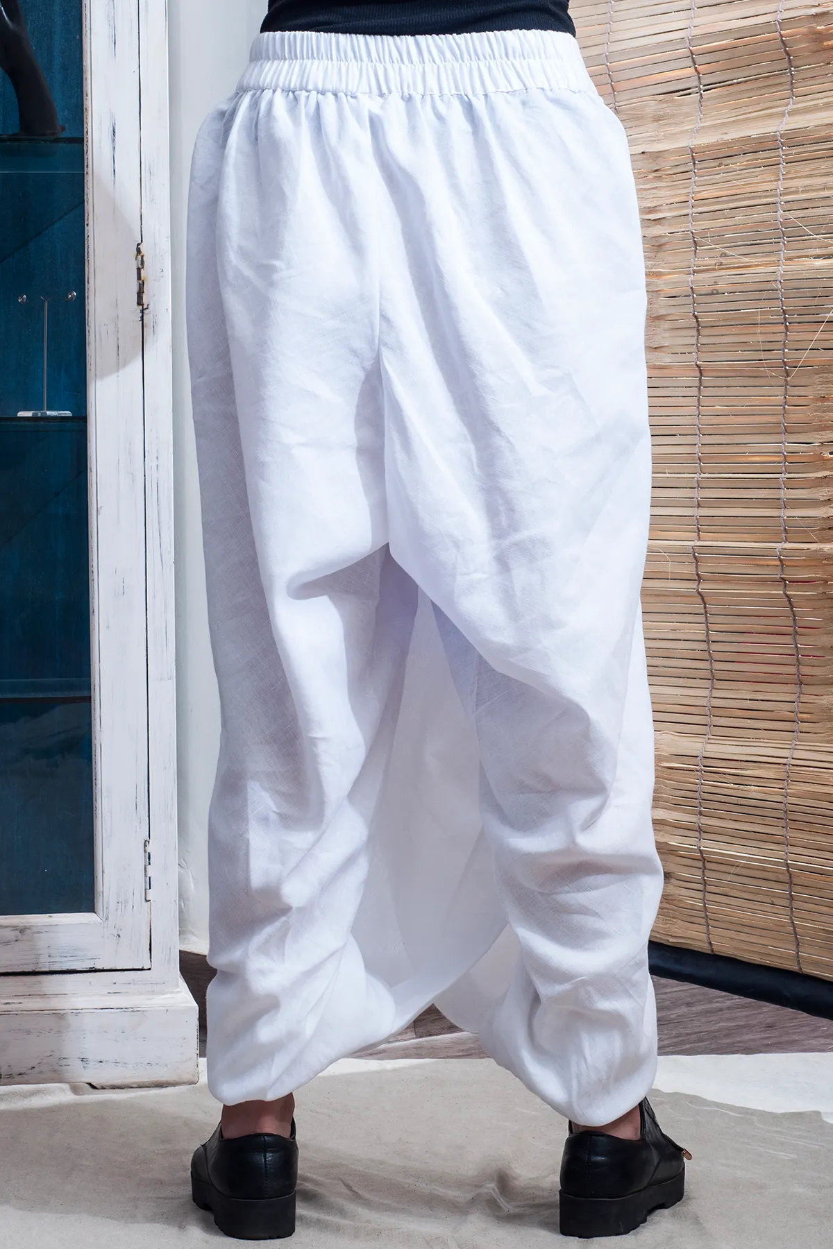 Philly- White Overlap Dhoti Pants