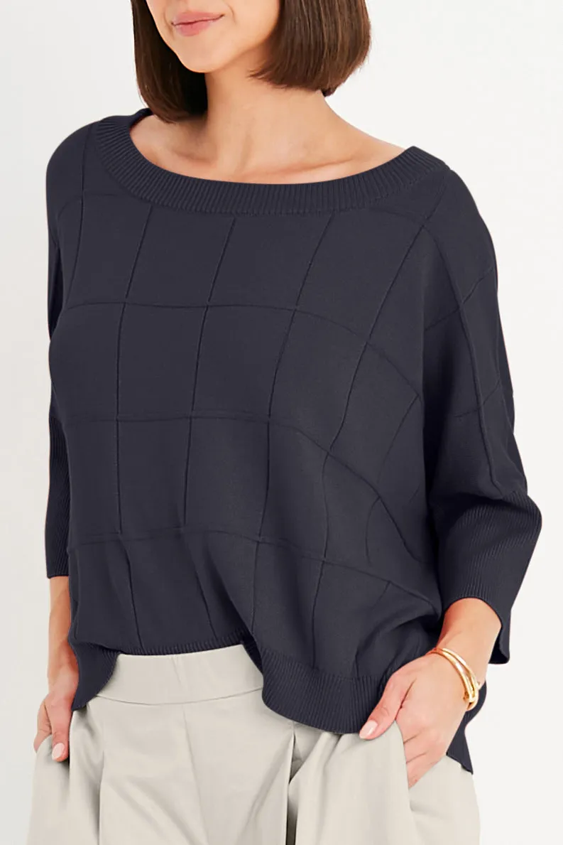Pima Cotton Boxes Crewneck Sweater