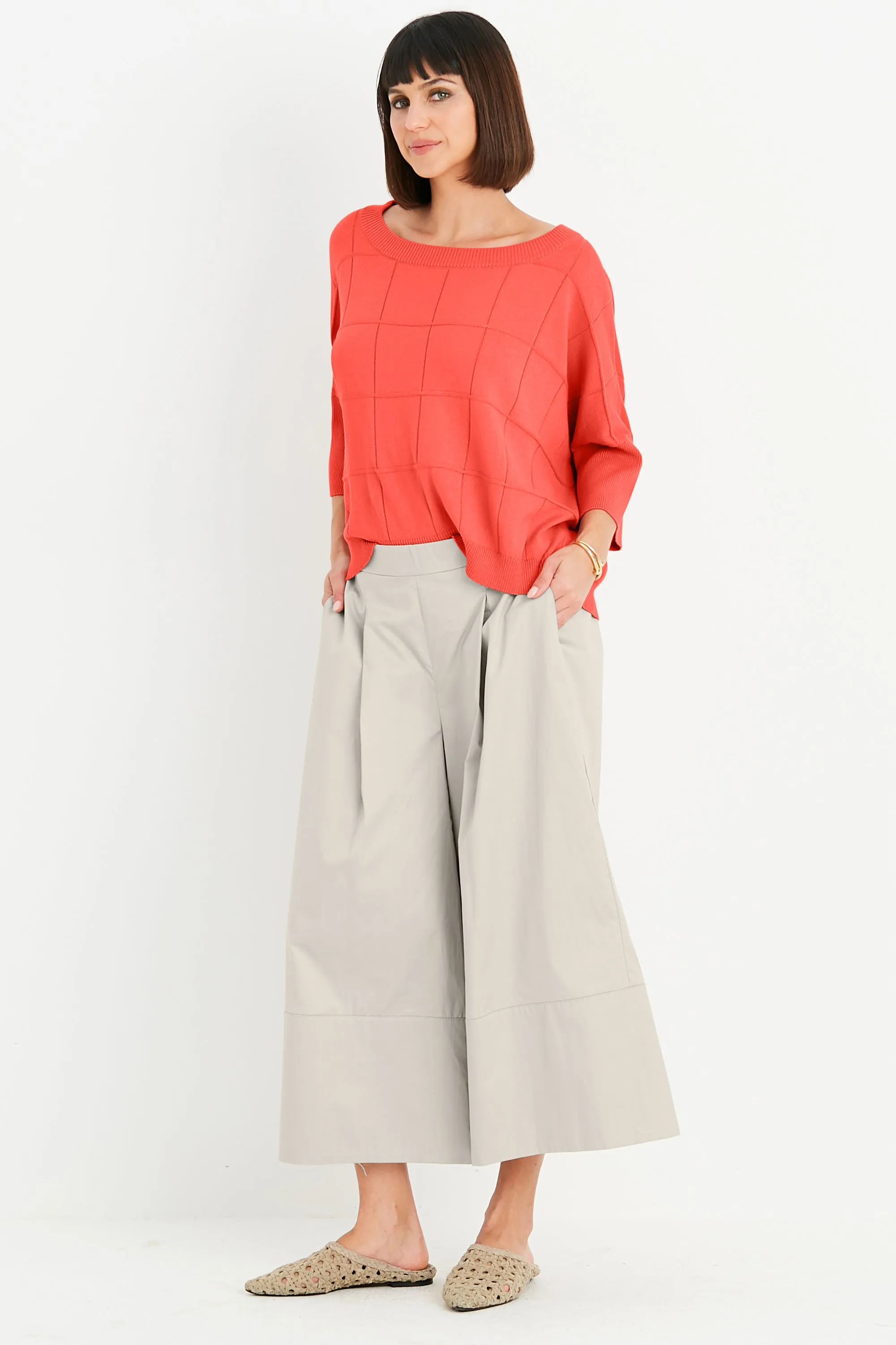 Pima Cotton Boxes Crewneck Sweater