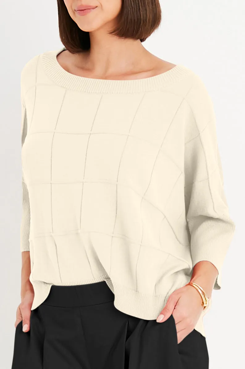 Pima Cotton Boxes Crewneck Sweater