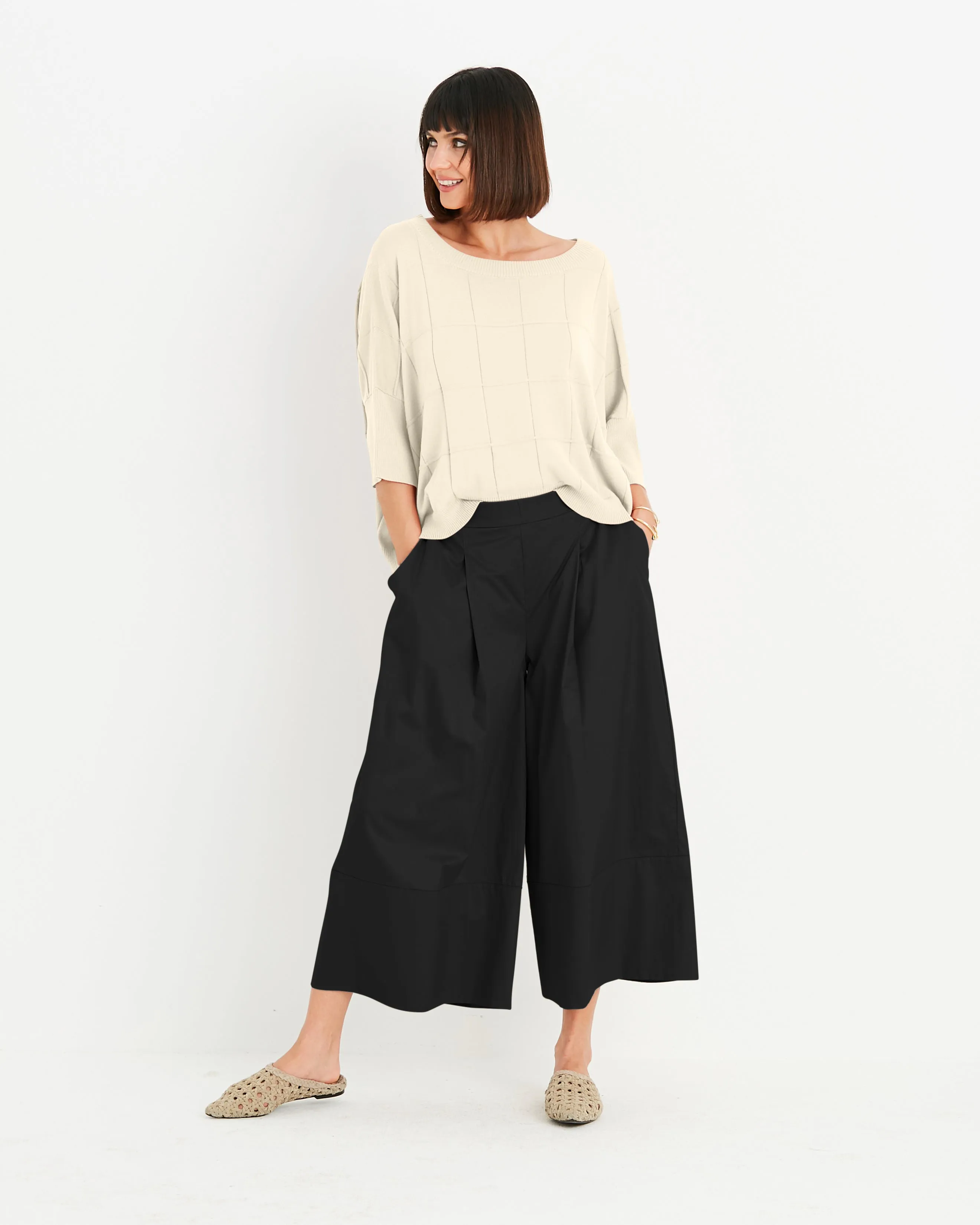 Pima Cotton Boxes Crewneck Sweater
