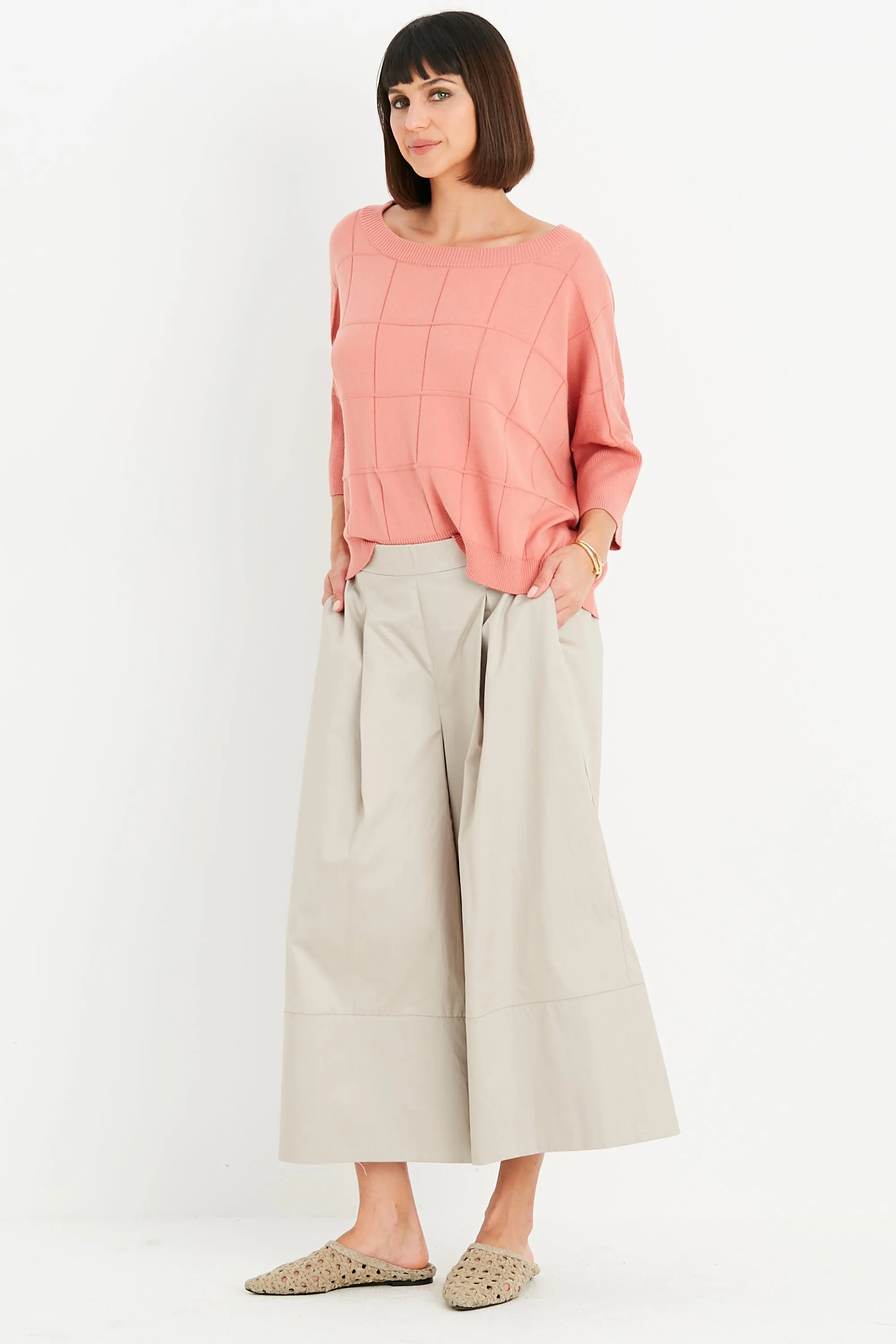 Pima Cotton Boxes Crewneck Sweater