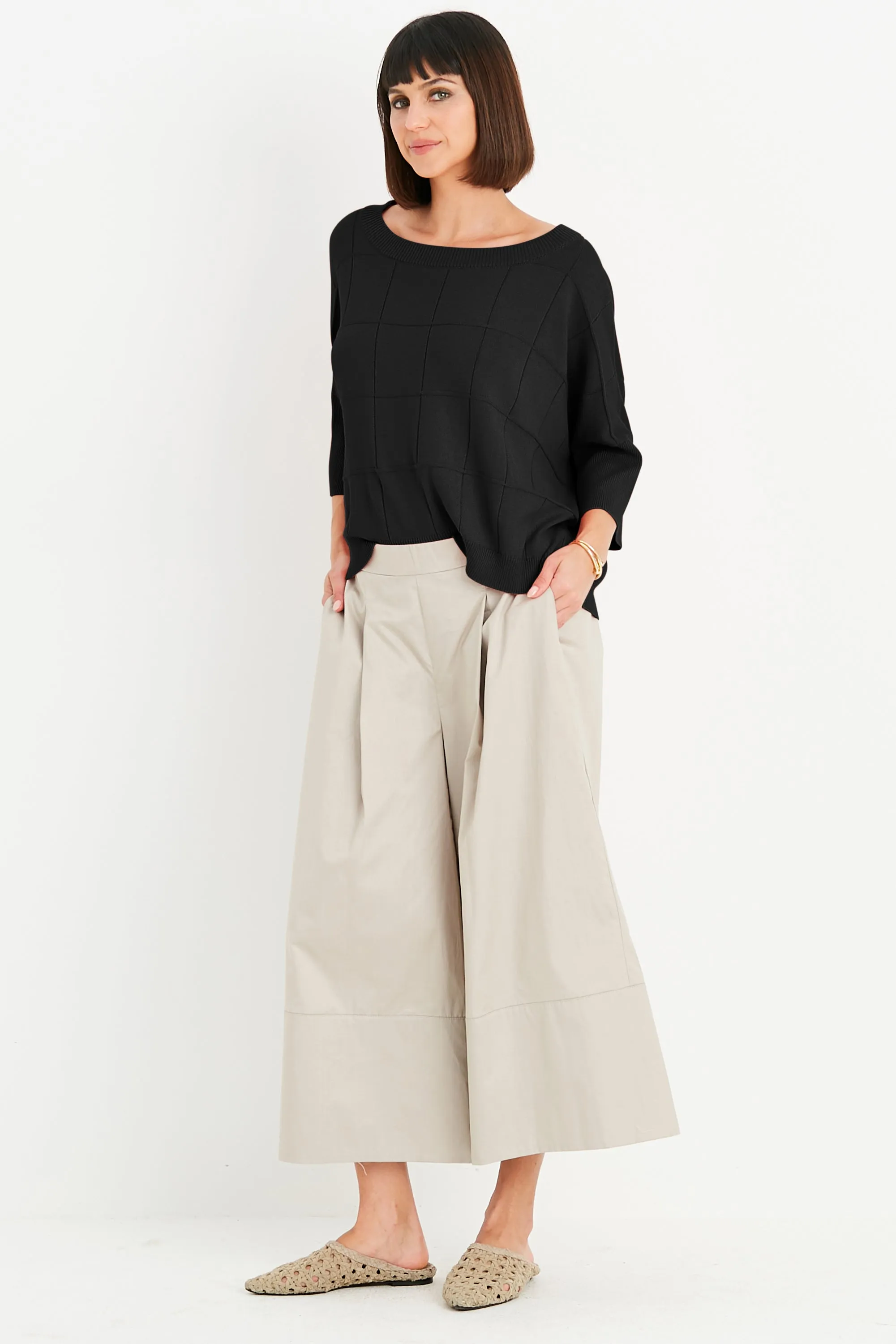 Pima Cotton Boxes Crewneck Sweater