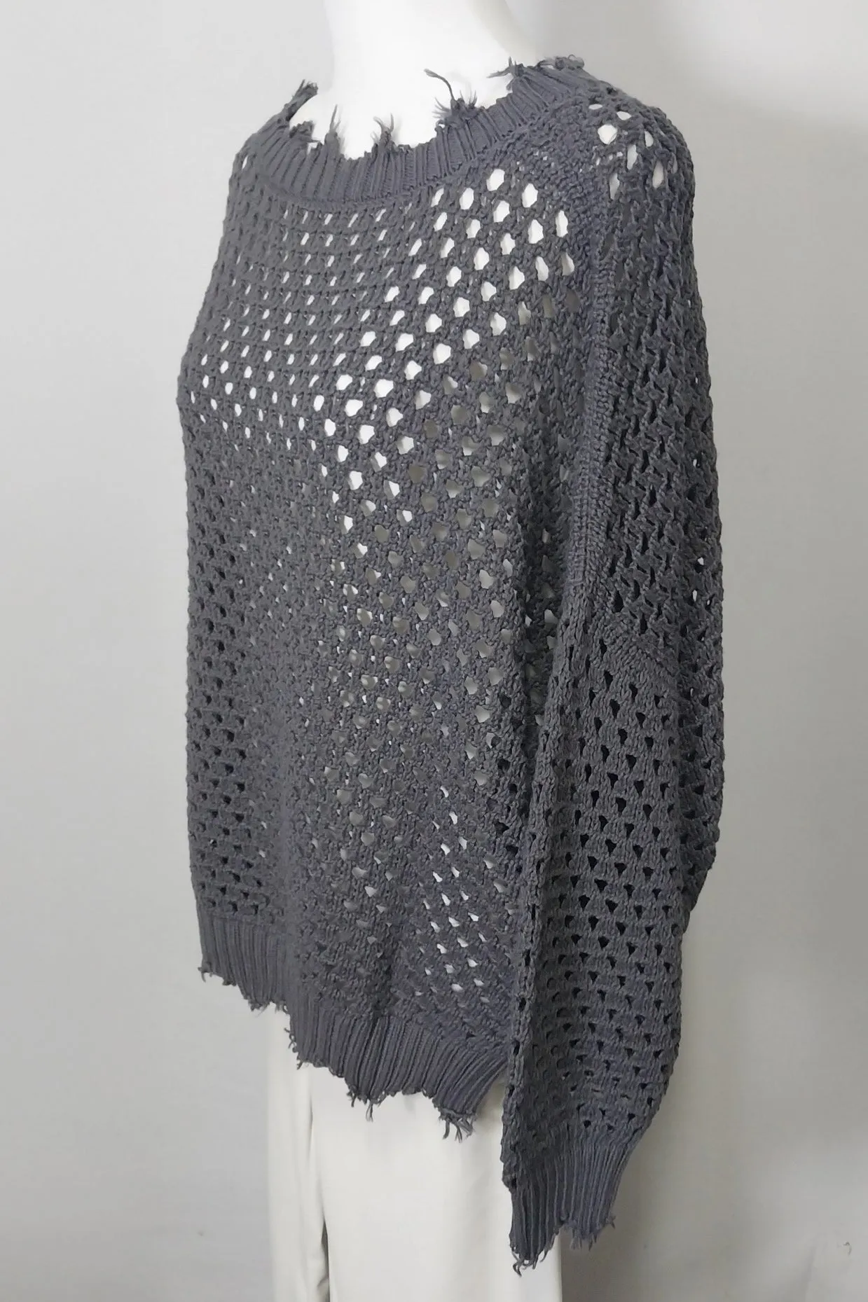 Pima Cotton Hamptons Crewneck Crochet Sweater