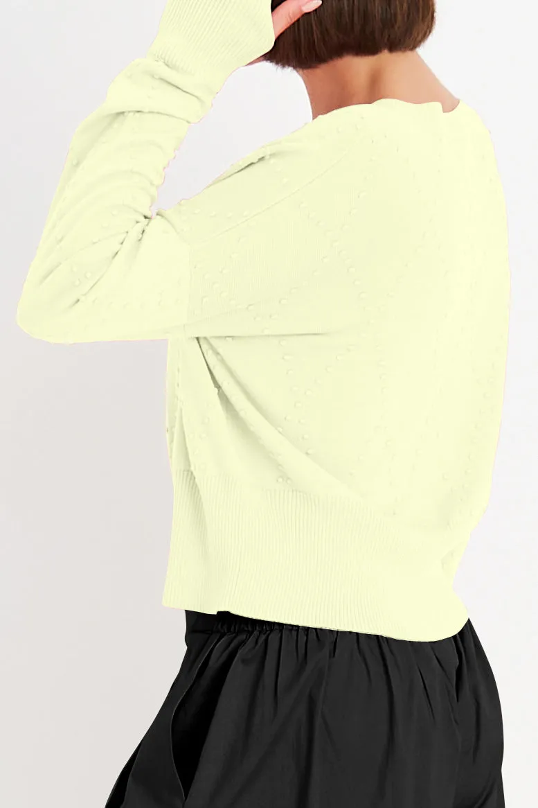 Pima Cotton Swiss Dot Crewneck Sweater