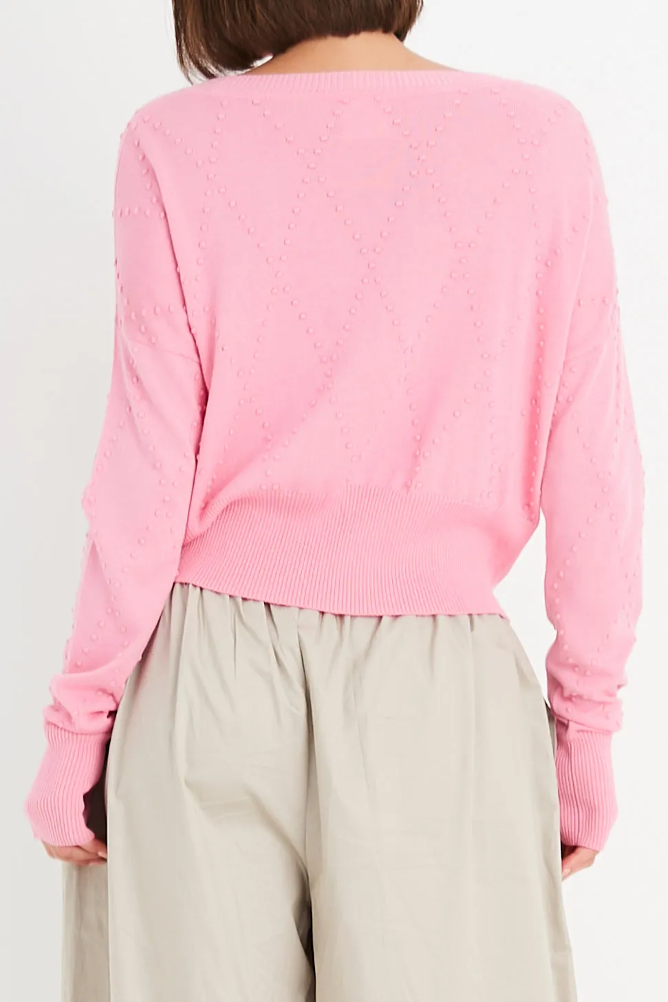 Pima Cotton Swiss Dot Crewneck Sweater