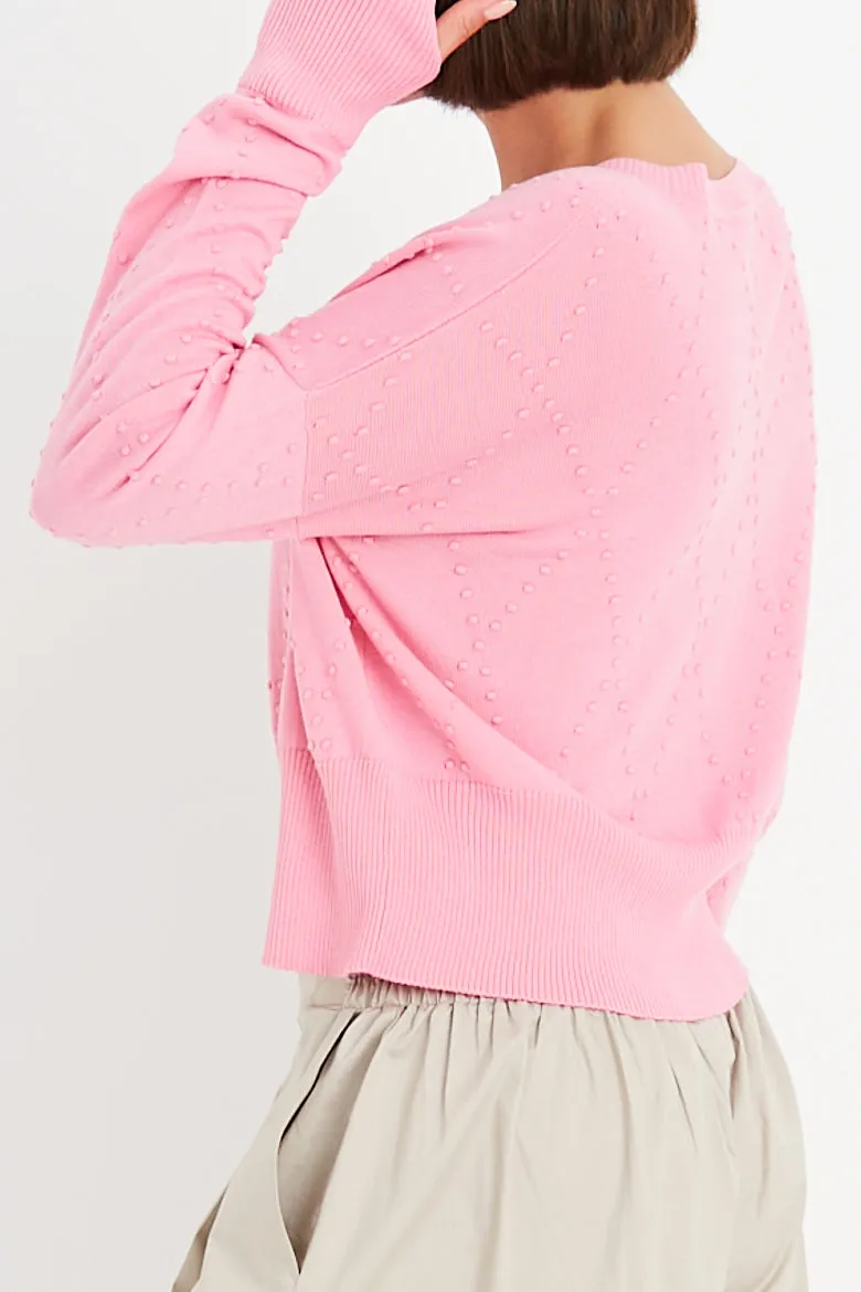Pima Cotton Swiss Dot Crewneck Sweater