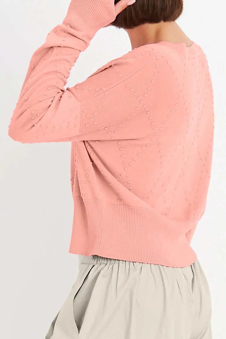 Pima Cotton Swiss Dot Crewneck Sweater