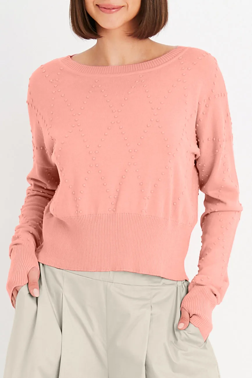 Pima Cotton Swiss Dot Crewneck Sweater