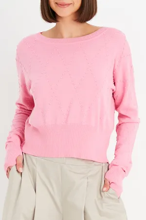 Pima Cotton Swiss Dot Crewneck Sweater