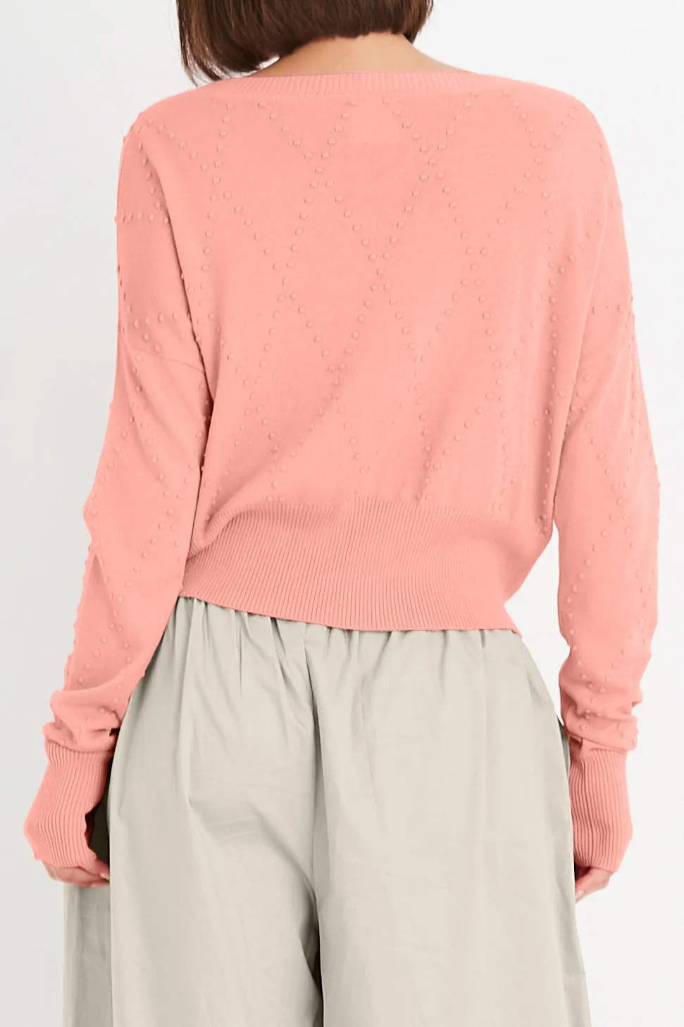 Pima Cotton Swiss Dot Crewneck Sweater