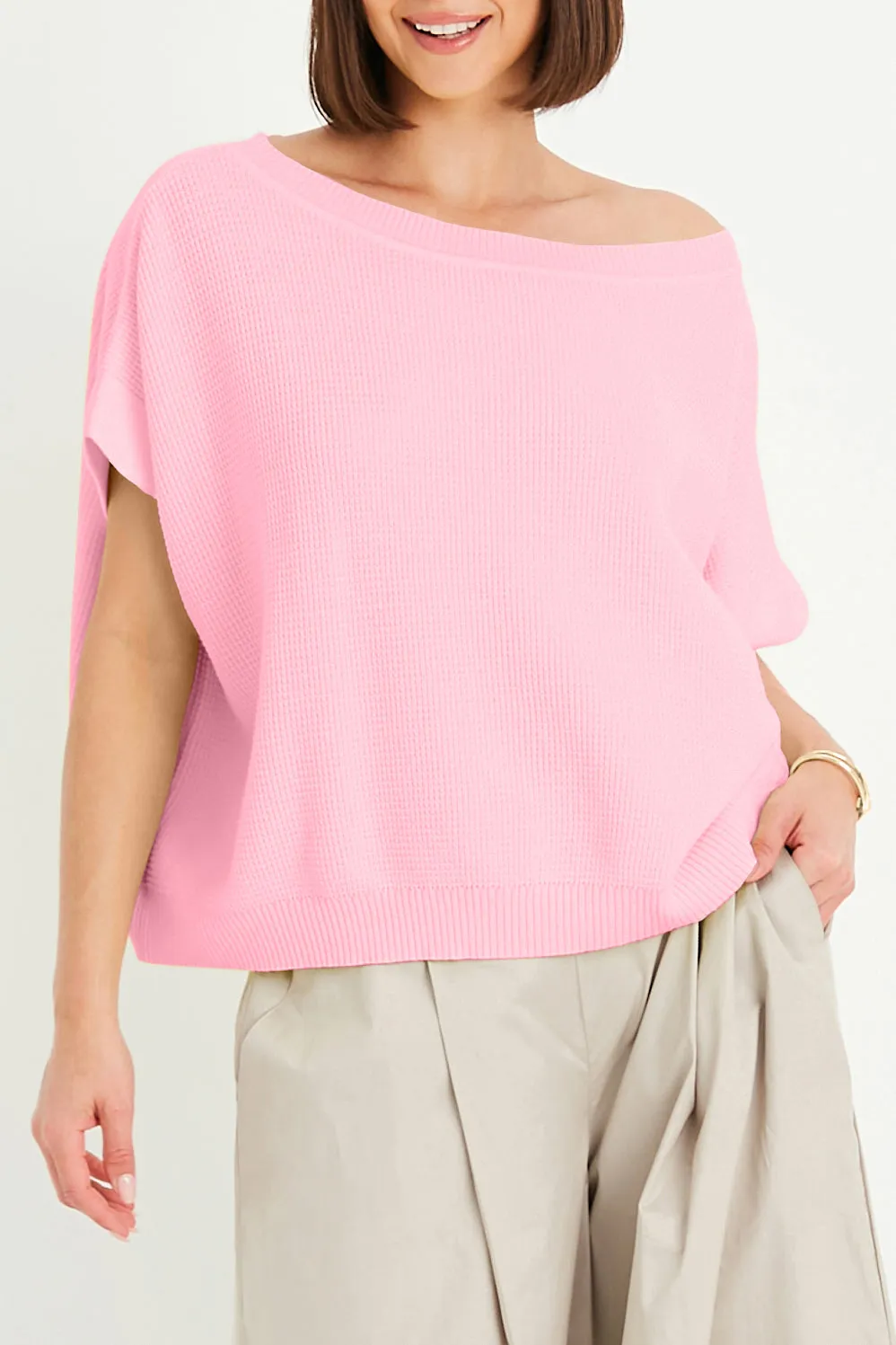 Pima Cotton Waffle Knit-Tee