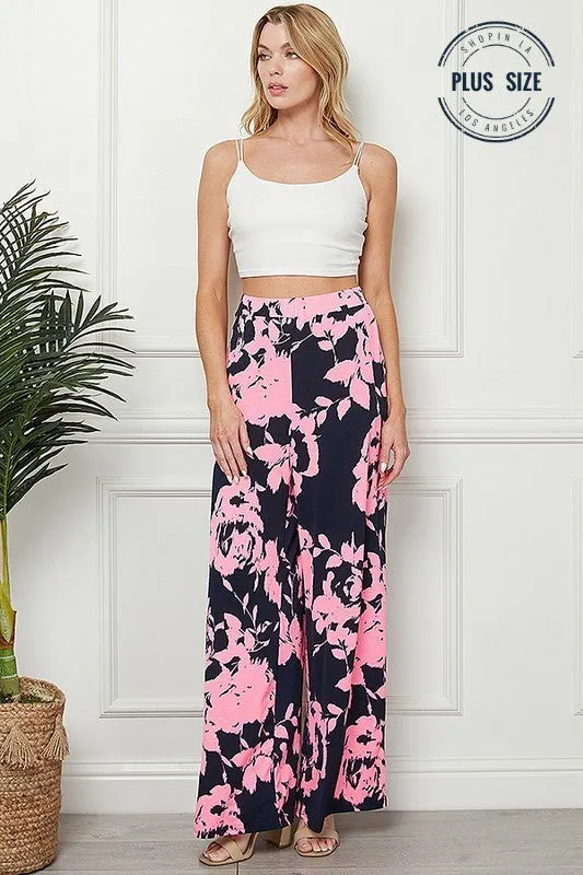 Pink Floral Plus Pants