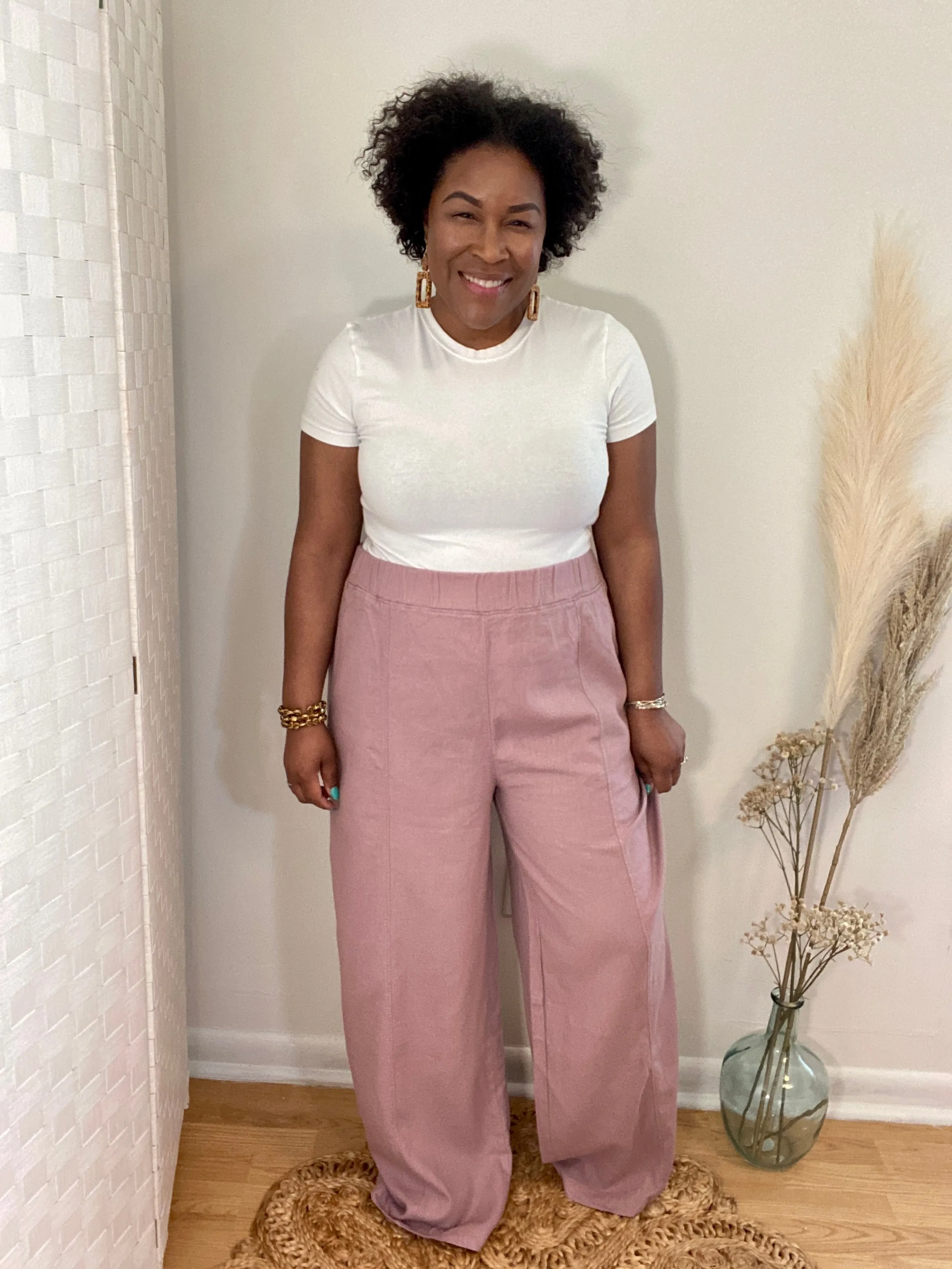Pink Linen Pants