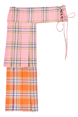 PINK-ORANGE PLAID KELLY BELT