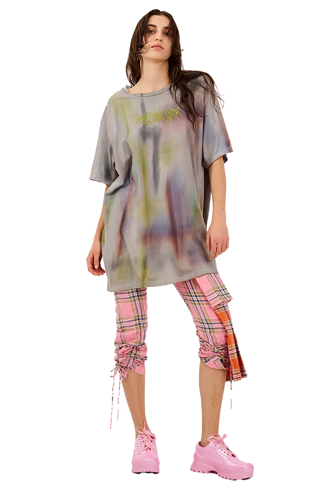 PINK-ORANGE PLAID KELLY BELT