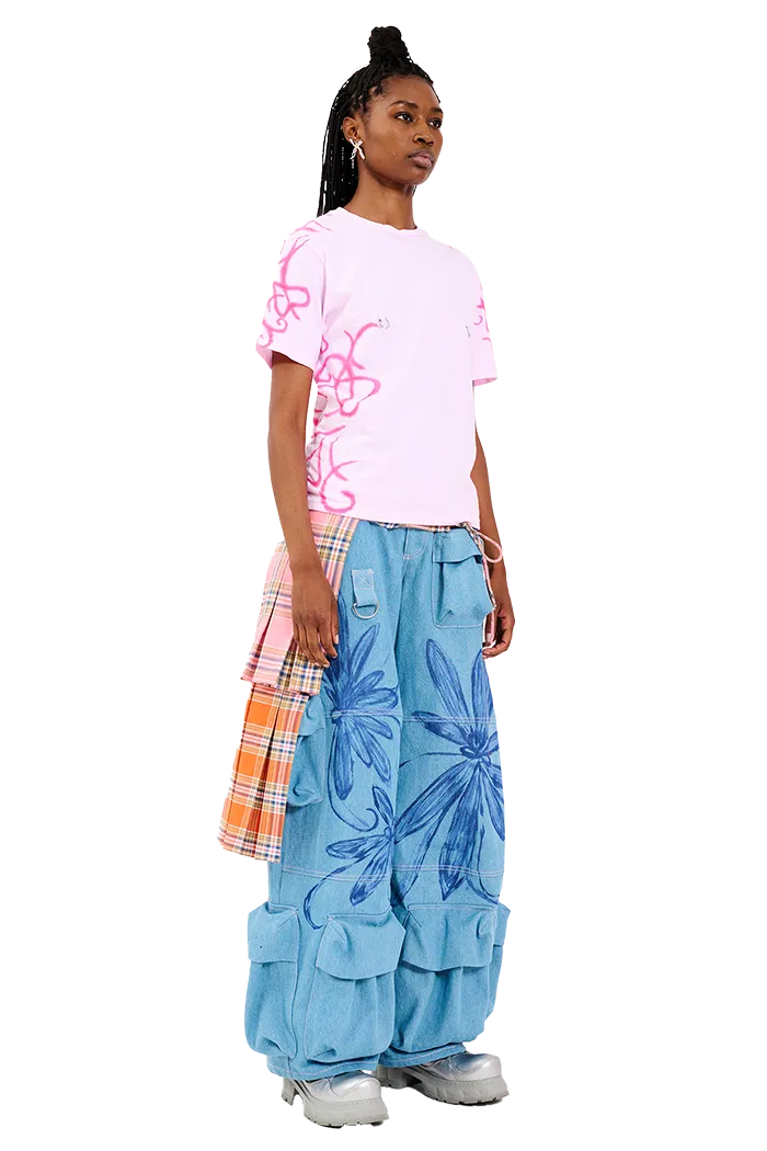 PINK-ORANGE PLAID KELLY BELT