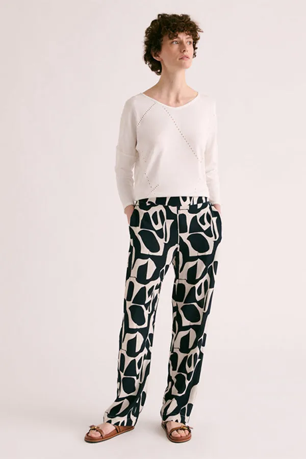 PISSARO VISCOSE CREPE PRINTED TROUSERS