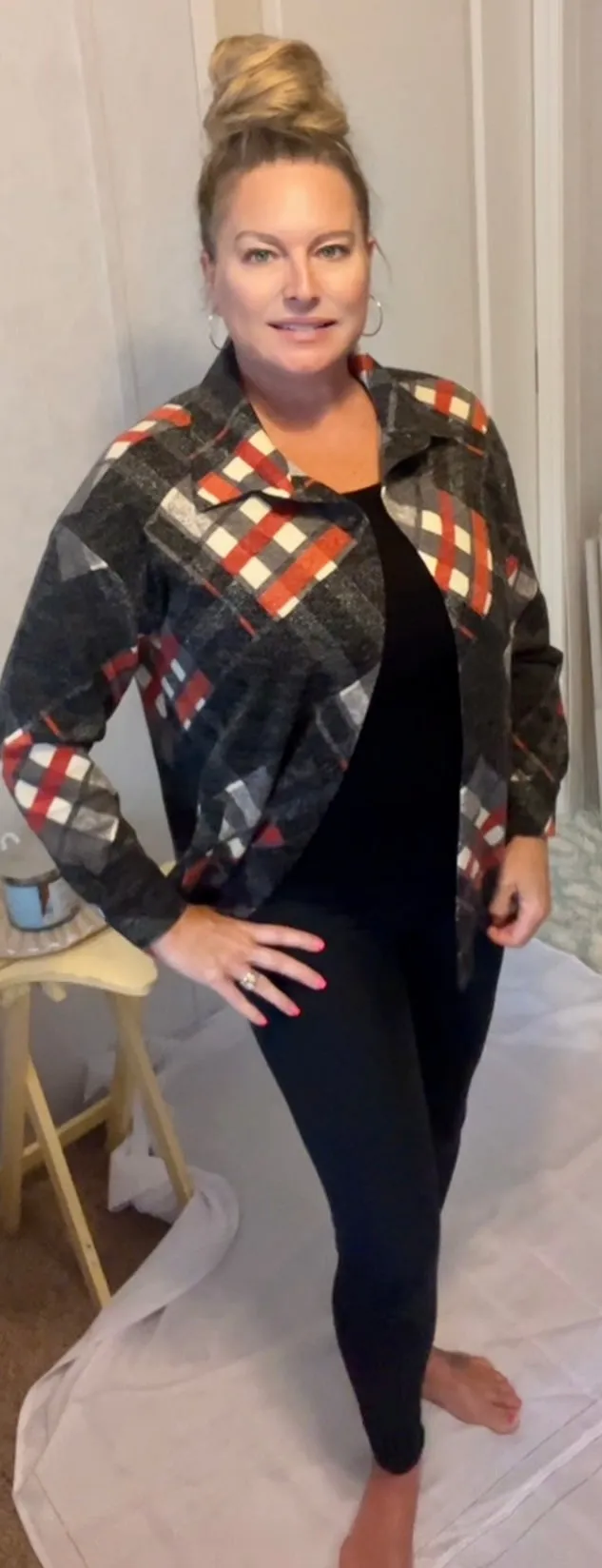 Plaid at the Beach Pocket Button Down Shacket | Cottage Beach