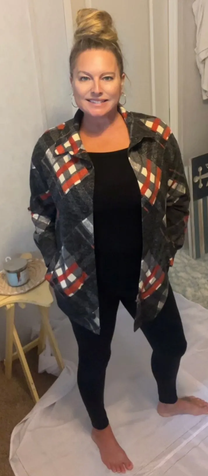 Plaid at the Beach Pocket Button Down Shacket | Cottage Beach