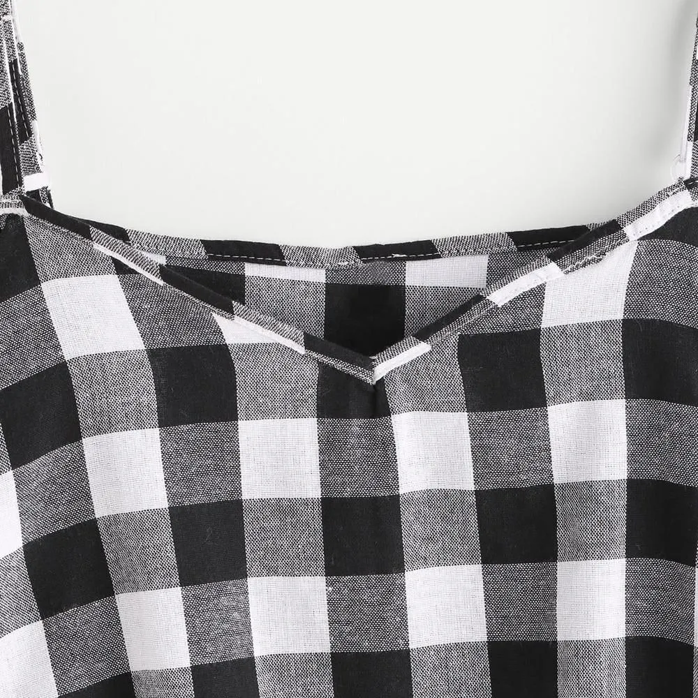 Plaid Crop Off-Shoulder