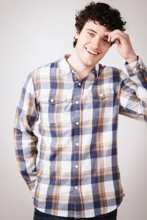 Plaid Flannel Shirt for Men in Ecru | TQ8281GL-ECRU