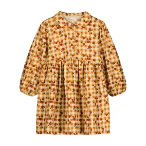 Plaid Flowers Dress by Mainio