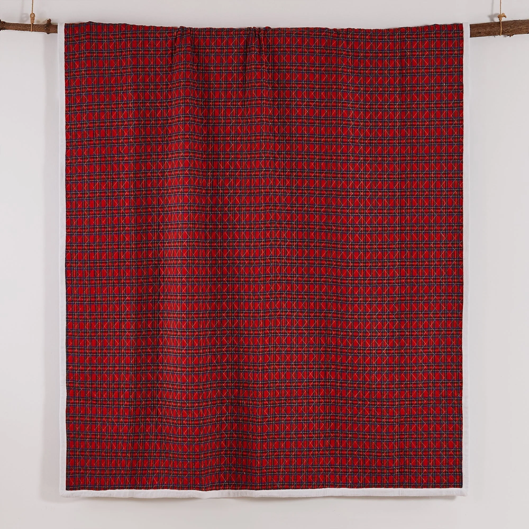 Plaid Fur Quilt Set