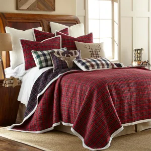 Plaid Fur Quilt Set