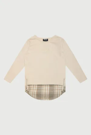 PLAID HEM TEE