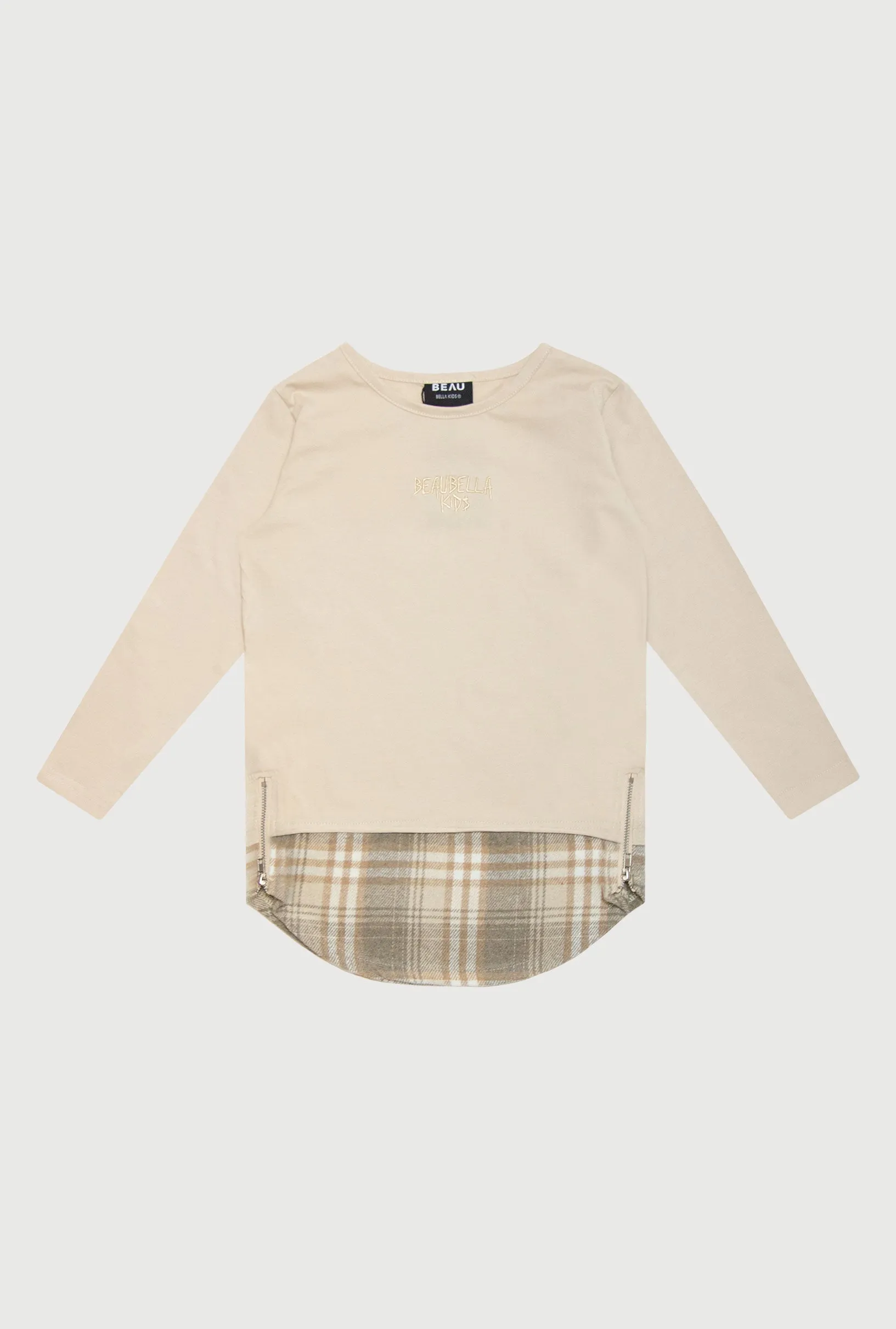 PLAID HEM TEE