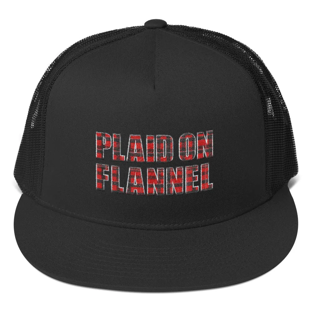 Plaid On Flannel Trucker Hat