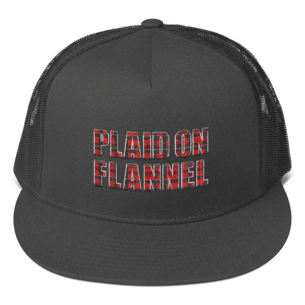 Plaid On Flannel Trucker Hat