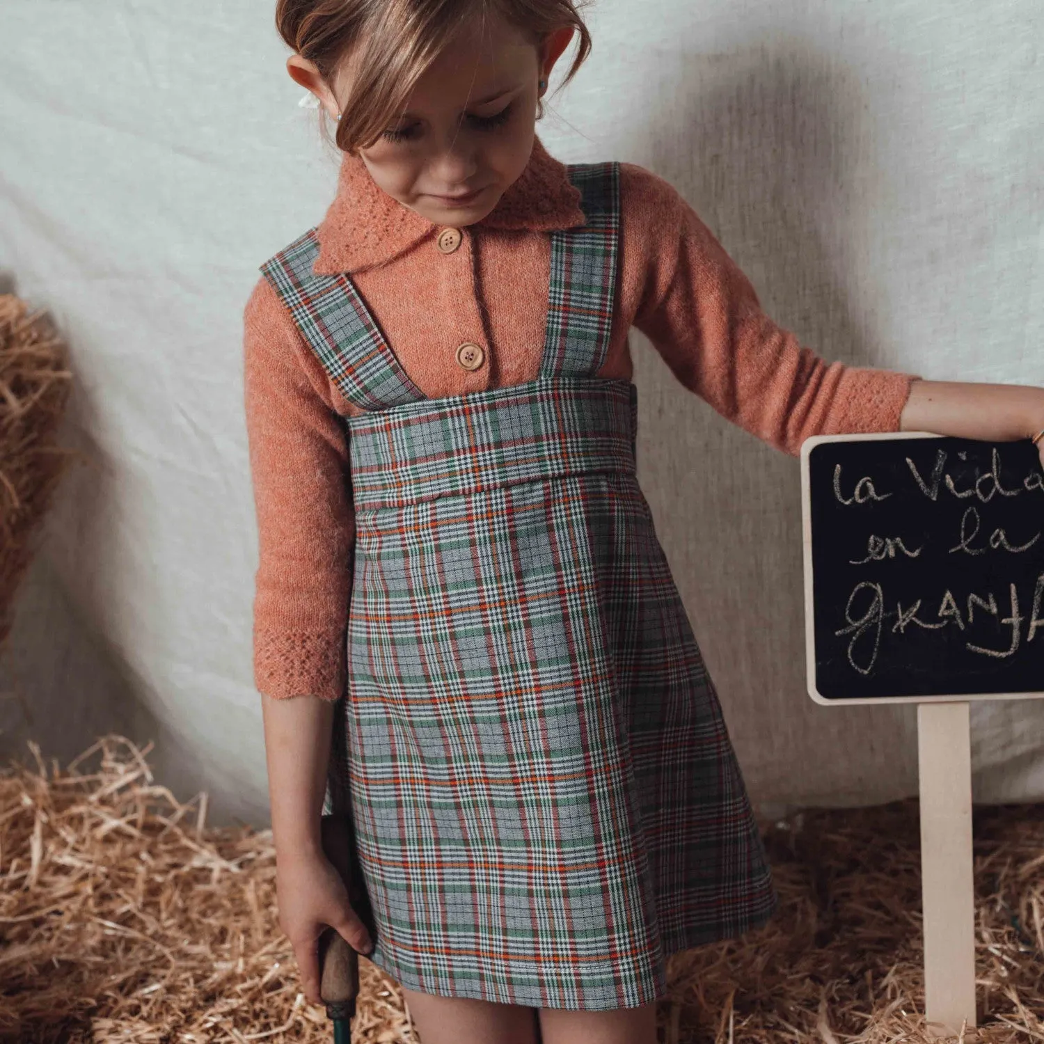 Plaid Overall Dress by Birinit Petit *LAST PIECE 6 years*