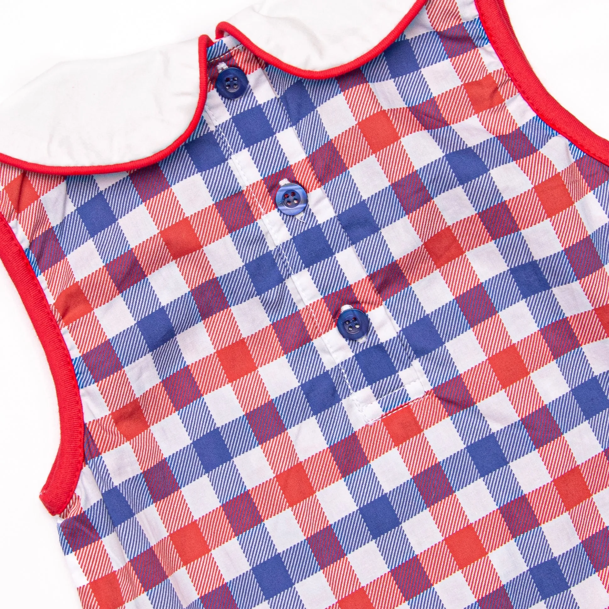 Plaid Patriot Sleeveless Bubble, Red