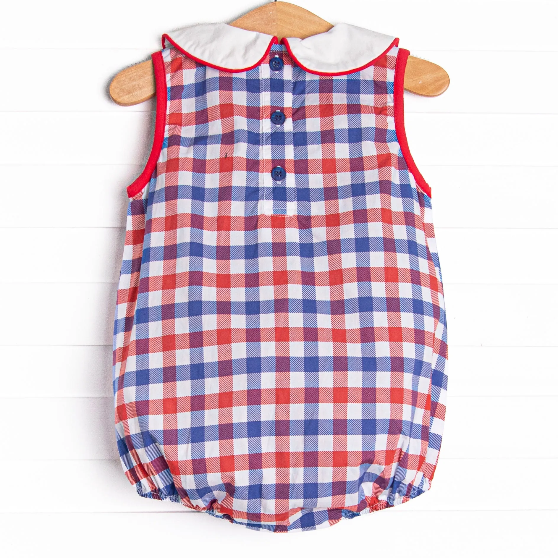 Plaid Patriot Sleeveless Bubble, Red