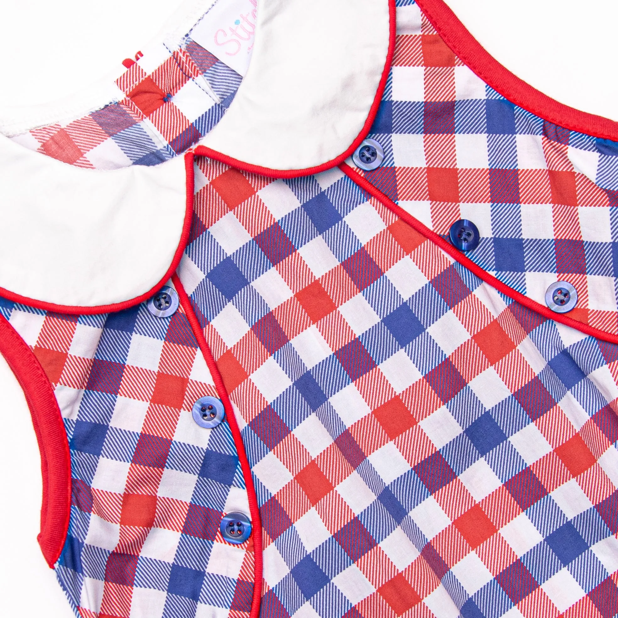 Plaid Patriot Sleeveless Bubble, Red