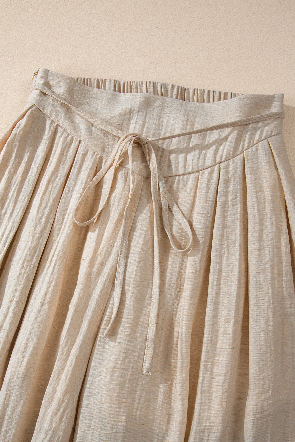 Pleated Wide Leg Casual Pants