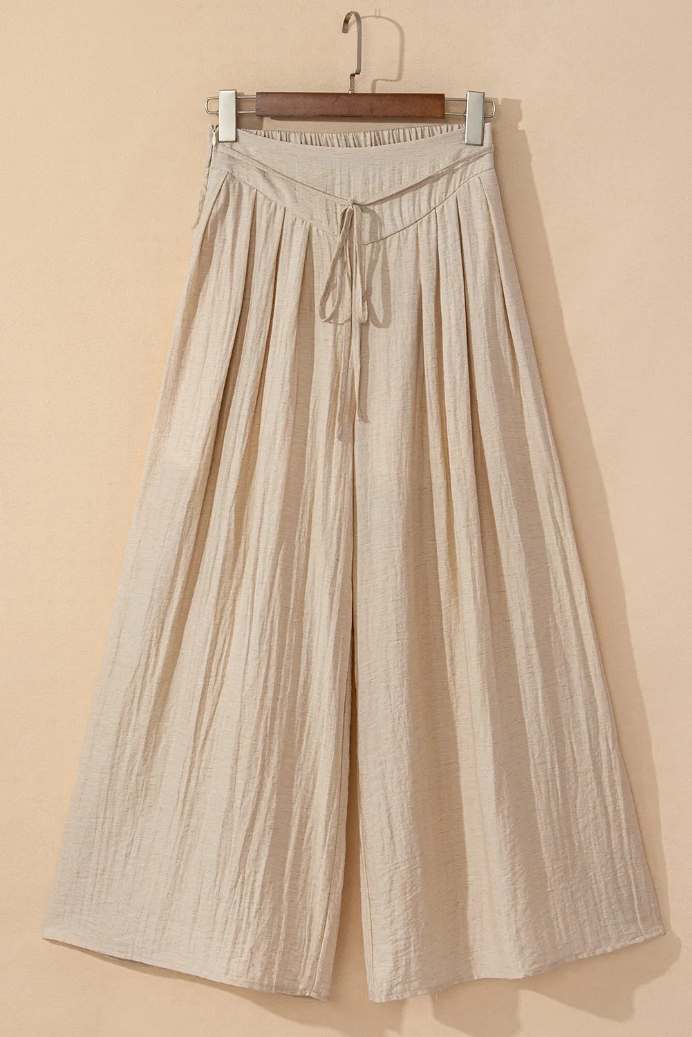 Pleated Wide Leg Casual Pants