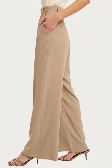 PLEATED WIDE-LEG PANTS