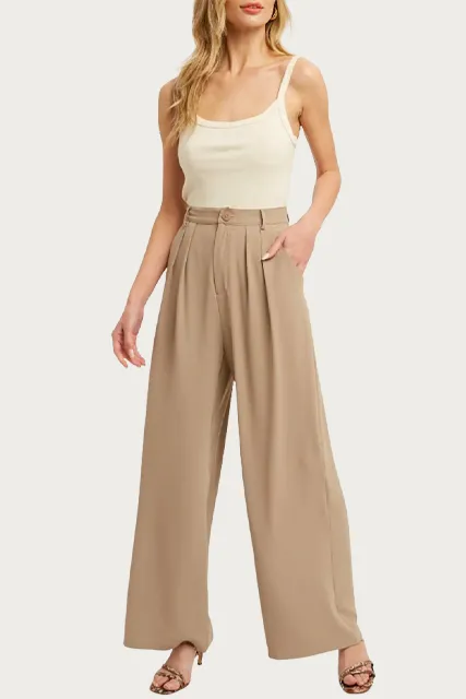 PLEATED WIDE-LEG PANTS