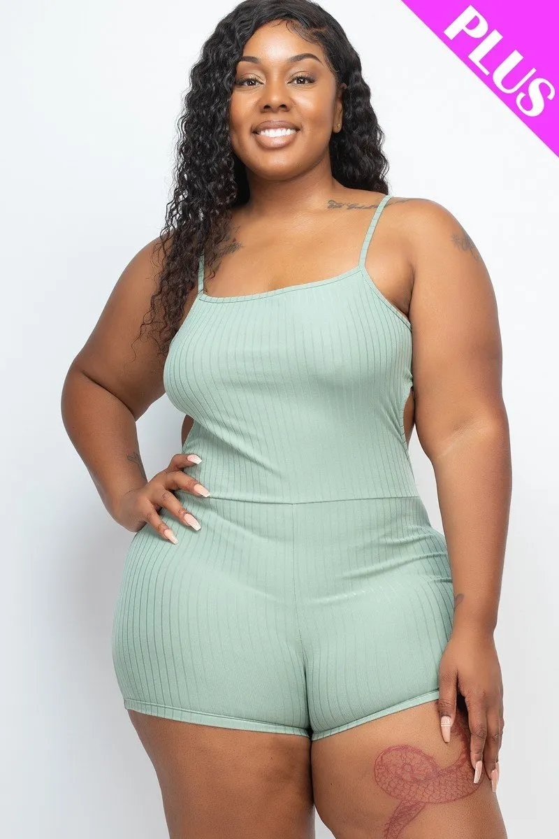Plus Back Cutout Active Romper