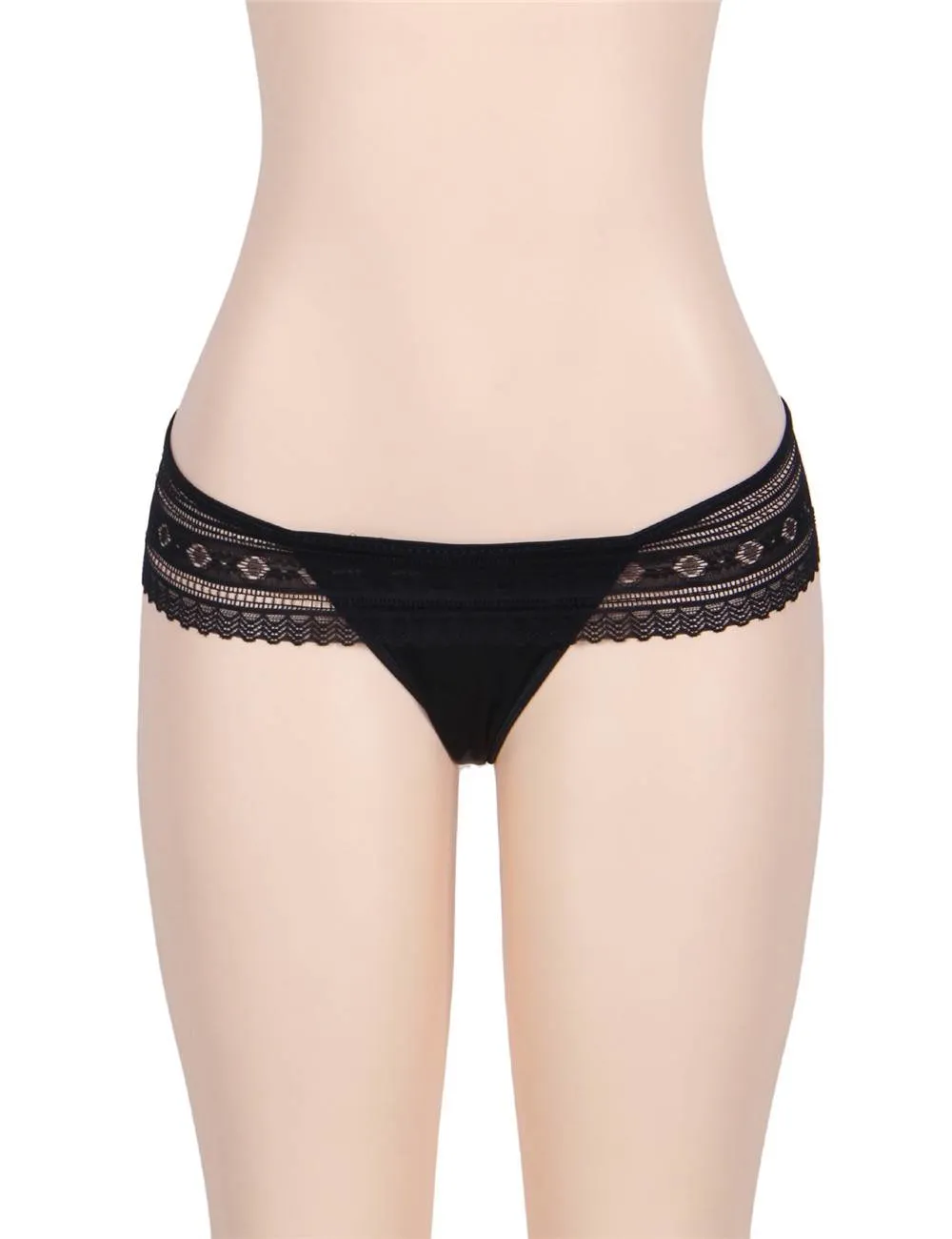 Plus Size Black Lace Panty